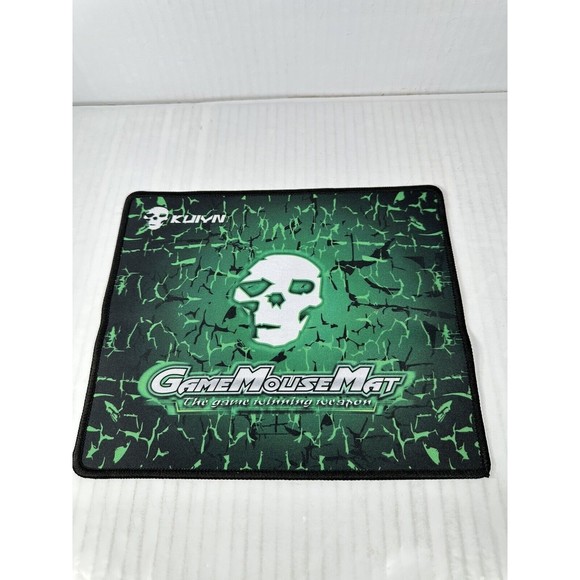 KUIYN Gaming Mouse Mat Pat Green Skull Computer PC READY TO SHIP - Picture 2 of 3